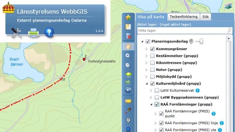 Exempel på hänsyn i länsstyrelsens webbGIS