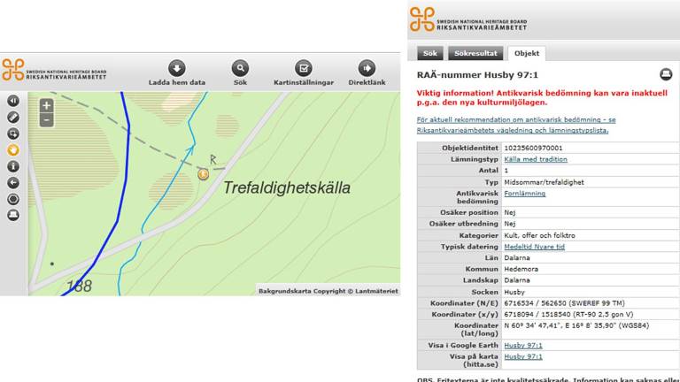 Exempel från Fornsök, Riksantikvarieämbetet