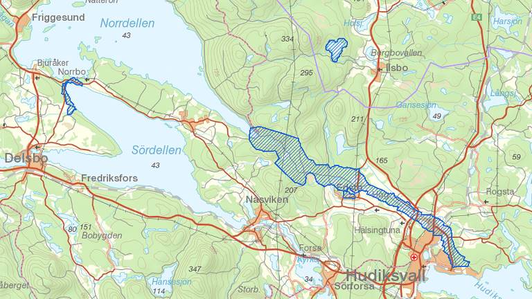 Vattenskyddsområde från Naturvårdsverkets Skyddad natur